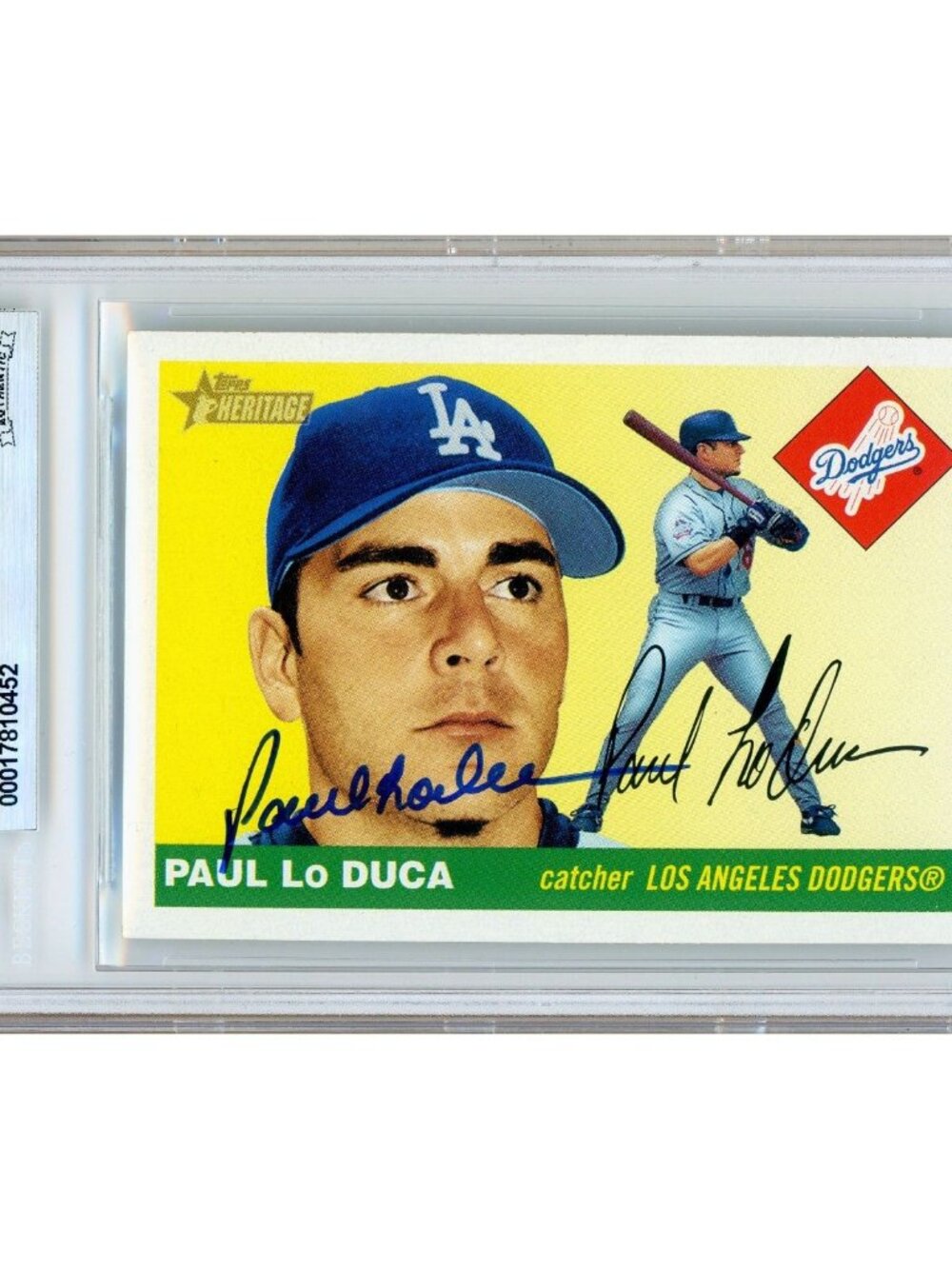 Paul Lo Duca Signed 2004 Topps Heritage #239 Los Angeles Dodgers BAS Slab Auto